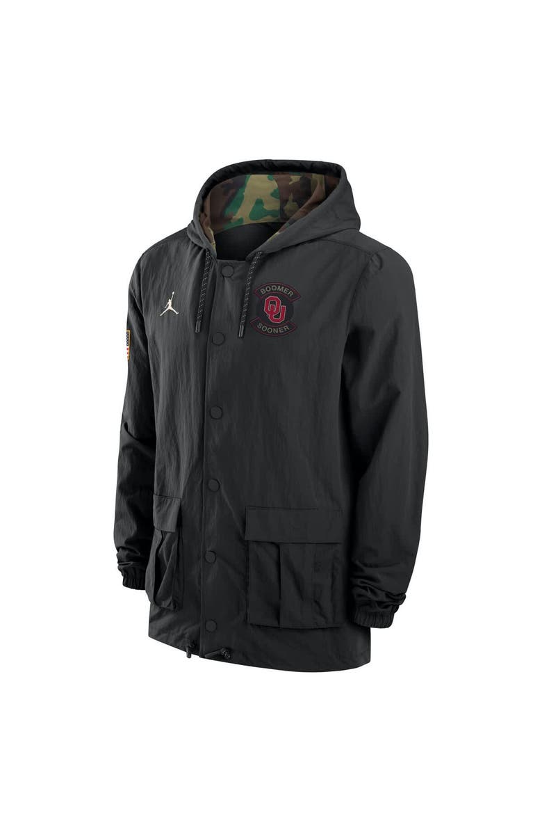 Jordan Brand Men's Jordan Brand Black Oklahoma Sooners 2025 NCAA Military Appreciation Full-Snap Jacket, Alternate, color, Black