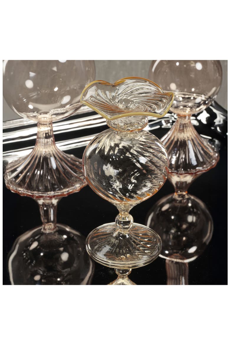 Treviso Optic Wave Set of 2 Vases, Alternate, color, PEACH/ LIGHT YELLOW