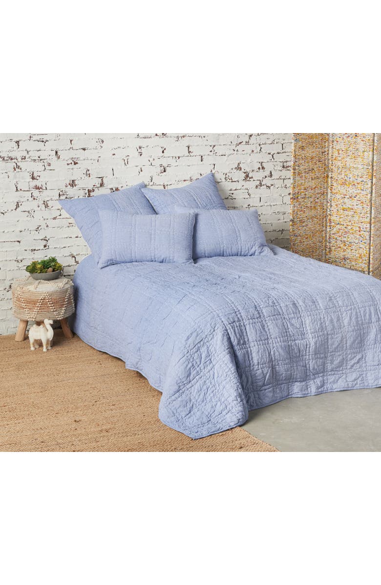 carol & frank 26" x 26" Hugh Cotton Euro Sham - Machine Washable, Alternate, color, Blue