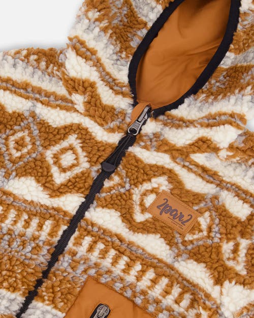 Deux Par Deux Kids Gender Inclusive Reversible Mid-season Jacket Geo Print In Multi