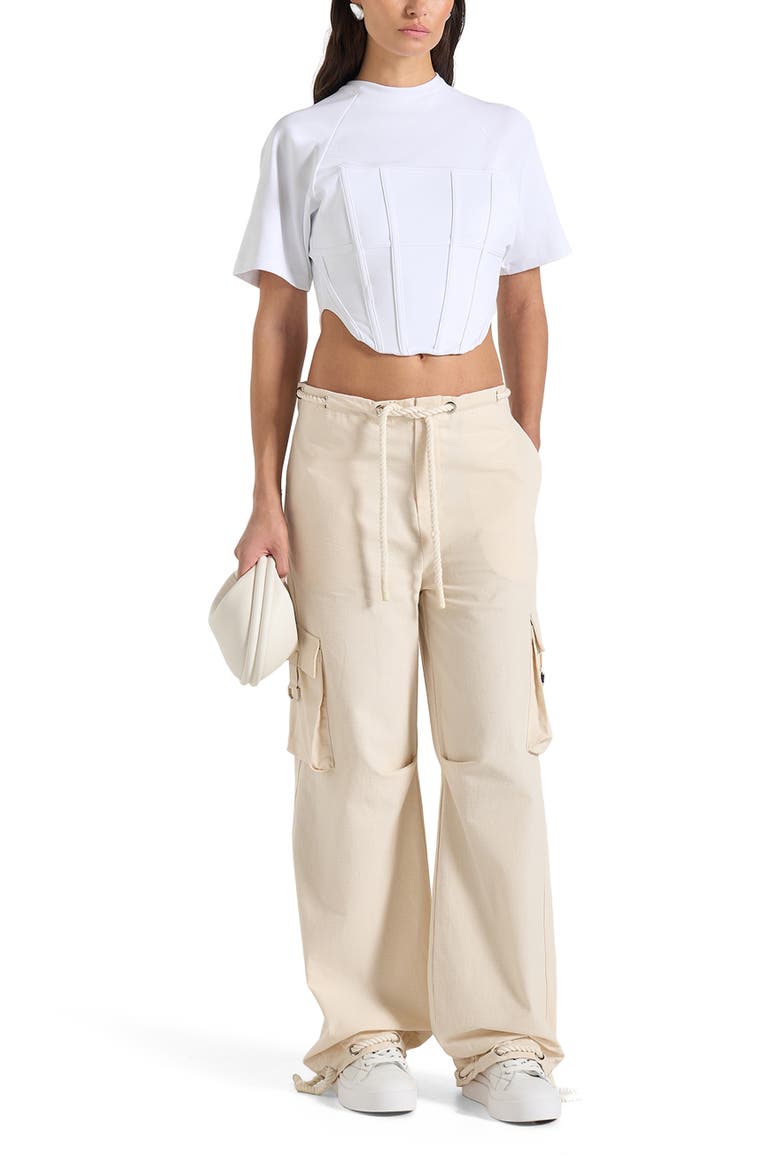 Rosa Ripstop Parachute Cargo Pants, Main, color, Cream
