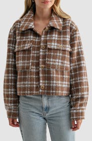 Lush Plaid Pocket Detail Jacket