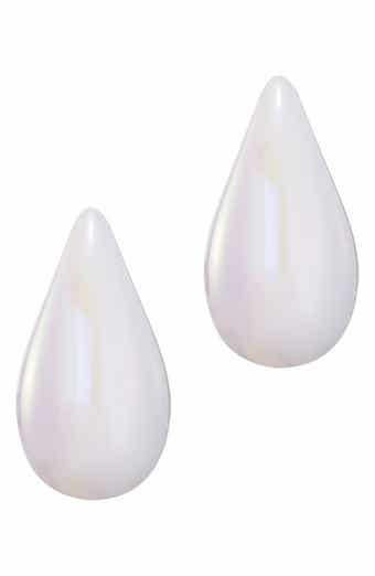 Adornia Faux Pearl Teardrop Stud Earrings