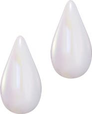 Adornia Faux Pearl Teardrop Stud Earrings