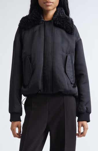Vadra Recycled Nylon Bomber Jacket With Faux Shearling Collar