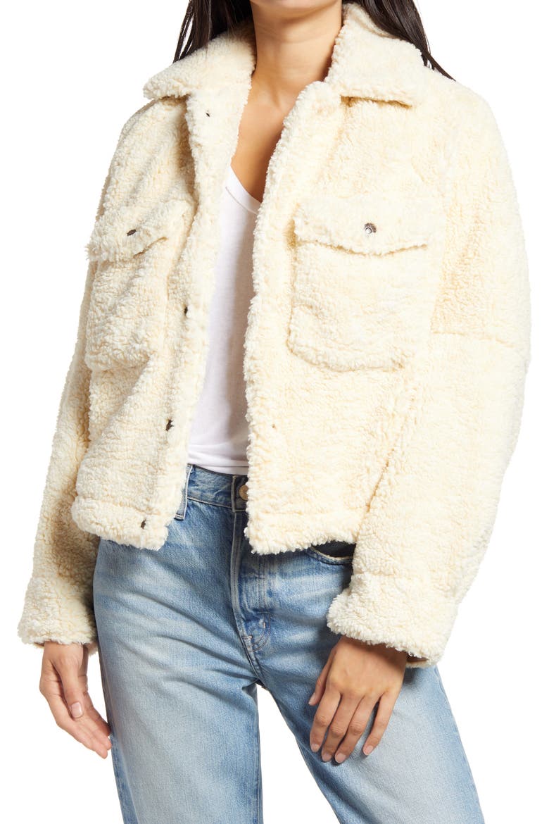 Teddy Swing Jacket, Main, color, CHAI LATTE