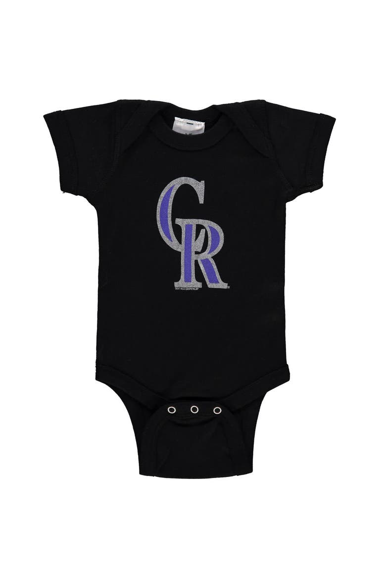 Newborn & Infant Soft as a Grape Black/Gray Colorado Rockies 2-Piece Body Suit, Alternate, color, Black