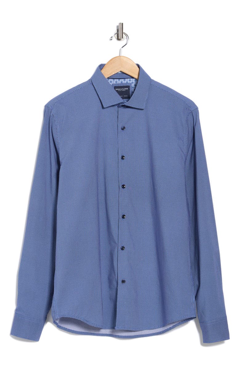 DENIM AND FLOWER Geometric Print Button-Up Shirt, Alternate, color, 