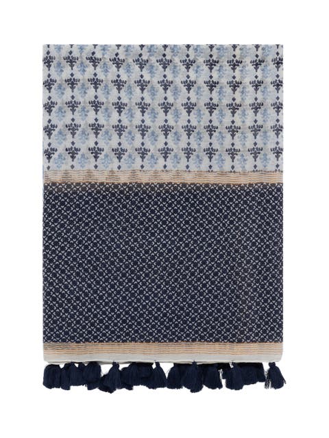 Hand Printed Silk Blend Scarf
