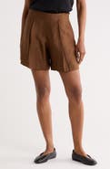 L'AGENCE Hadleigh Linen Blend Shorts