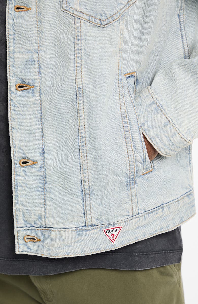 GUESS JEANS Oversize Denim Trucker Jacket, Alternate, color, Blue