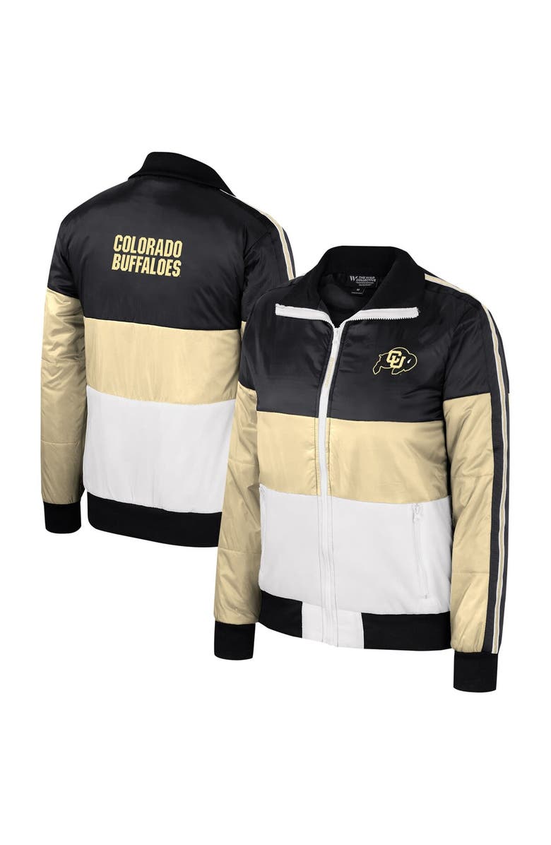 THE WILD COLLECTIVE Women's The Wild Collective Gold Colorado Buffaloes Color-Block Puffer Full-Zip Jacket, Main, color, Gold