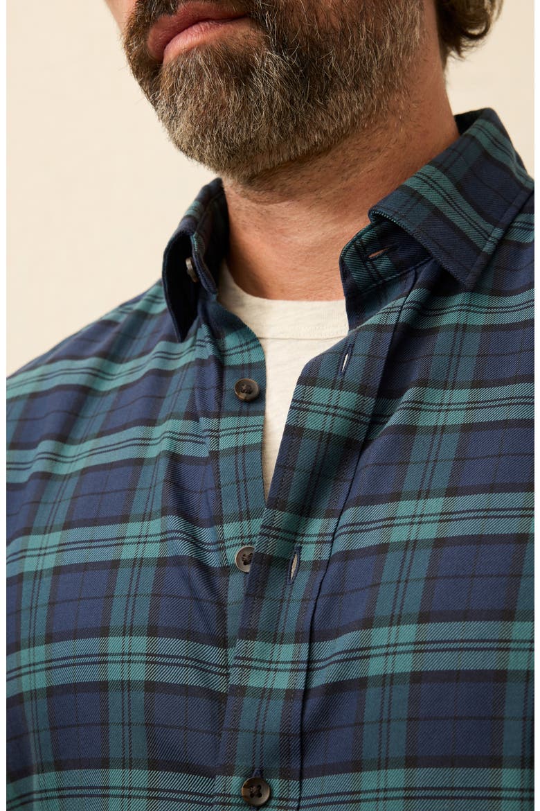 The Movement Stretch Cotton Blend Twill Button-Up Shirt, Alternate, color, HARBOR BLACKWATCH PLAID