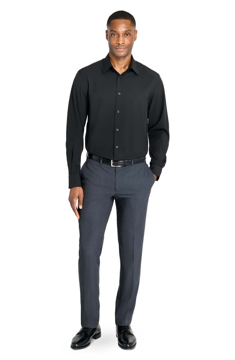 W.R.K Regular Fit Solid Black Performance Dress Shirt, Alternate, color, Black