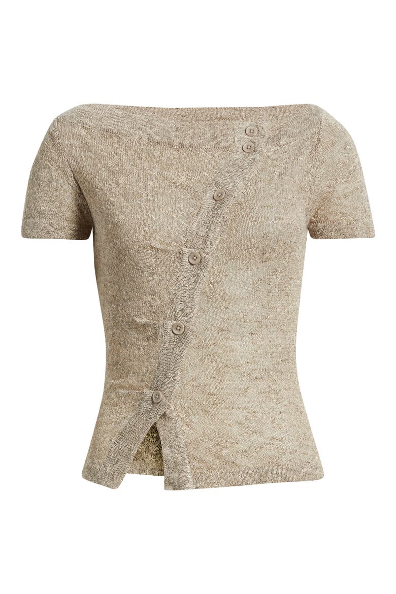 Rue Asymmetrical Button Top, Alternate, color, BEIGE