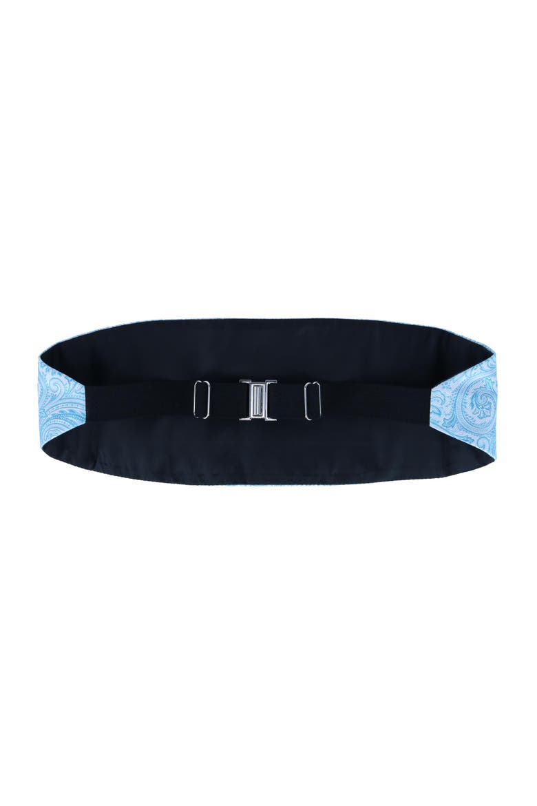 Sobee Paisley Silk Cummerbund, Alternate, color, Light Blue Paisley