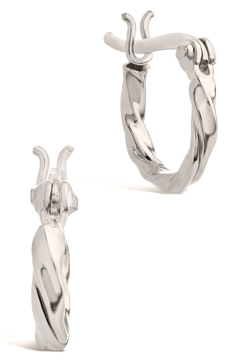 Sterling Forever Simple Twist Hoop Earrings, Alternate, color, Silver