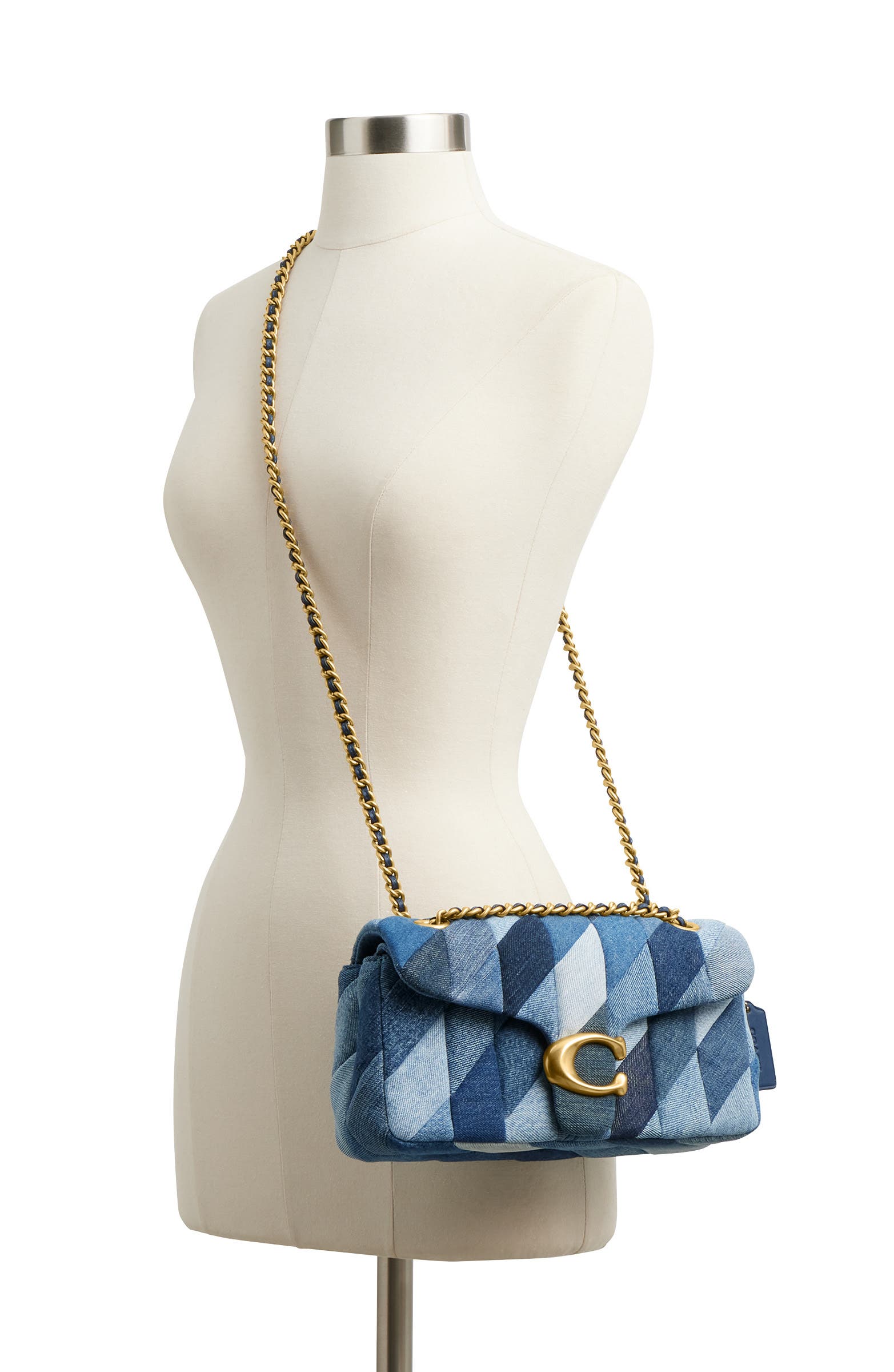 COACH Tabby Quilted Patchwork Denim Shoulder Bag, Alternate, color, 