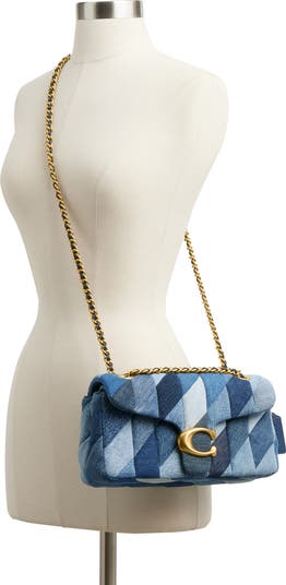 バッグ COACH Patchwork Denim Shoulder Bag COACH Tabby Quilted Patchwork Denim Chain Shoulder Bag