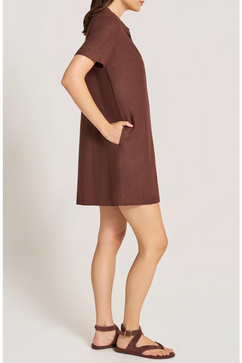 Sable Linen Blend Popover Dress, Alternate, color, CHOCOLATE