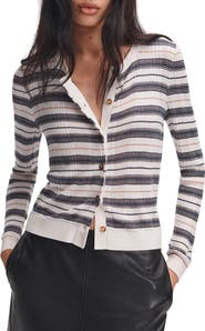 rag & bone Teresa Stripe Silk Blend Cardigan
