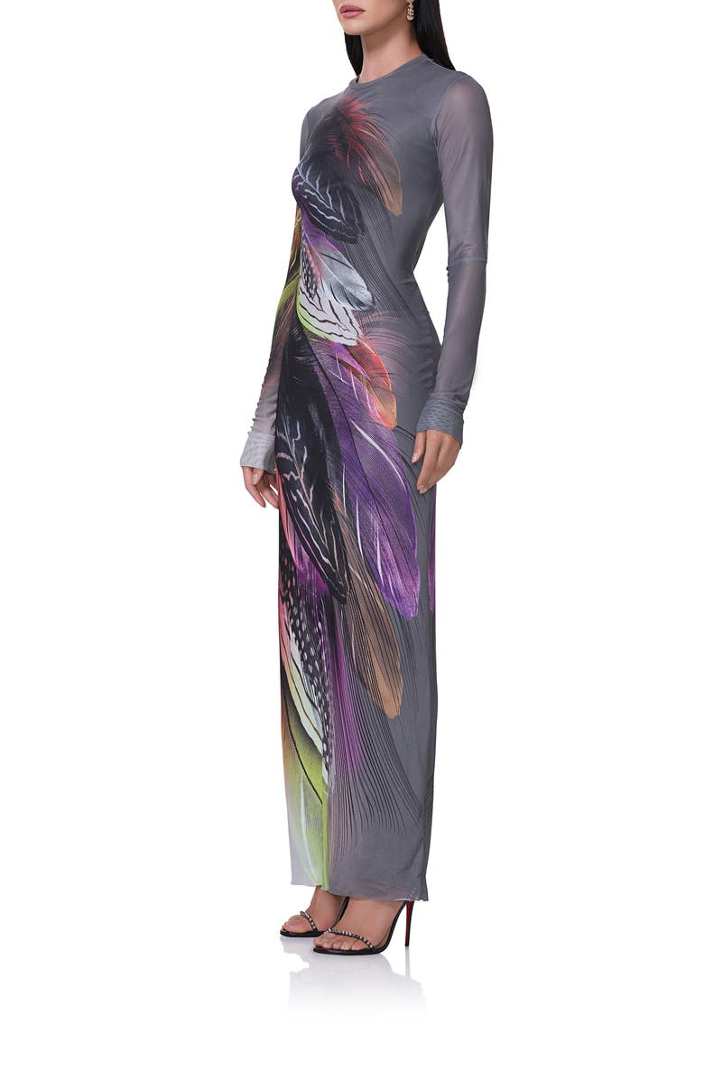 AFRM Didi Long Sleeve Mesh Maxi Dress, Alternate, color,