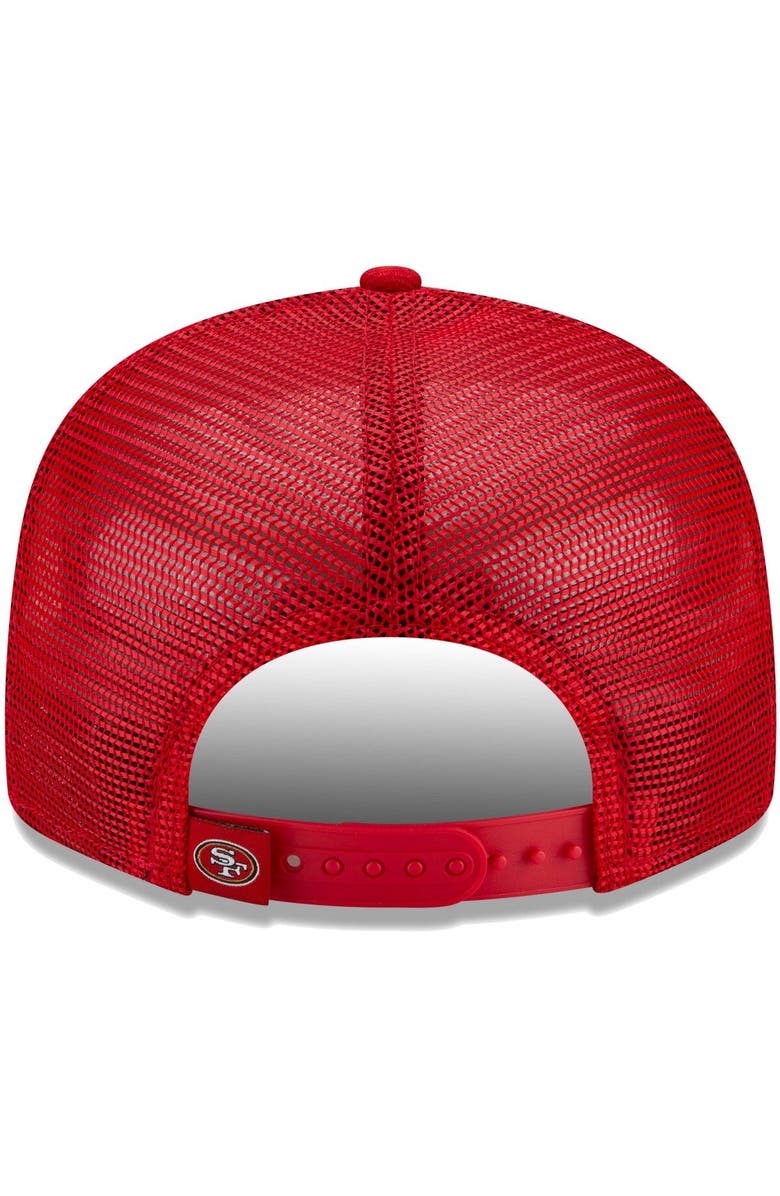 New Era Men's New Era Scarlet San Francisco 49ers Script Trucker 9FIFTY Snapback Hat, Alternate, color, 