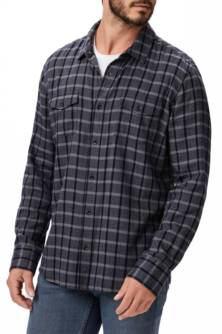 Everett Plaid Flannel Button-Up Shirt, Main, color, ROCKY GROVE