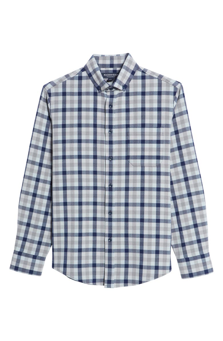 Mizzen+Main Men's City Trim Fit Check Stretch Flannel Button-Down Shirt, Alternate, color, 