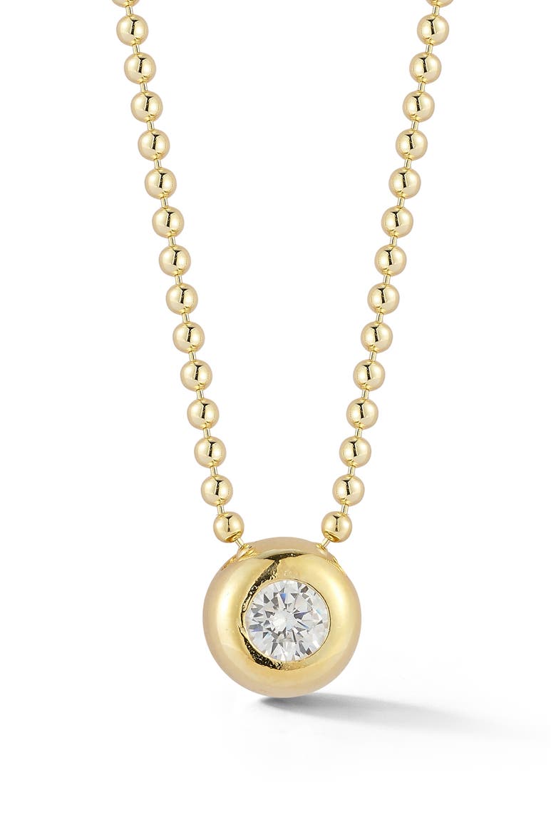 14K Gold Plate Round Pendant Necklace, Main, color, GOLD