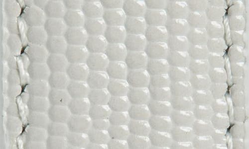 Vince Stitched Glazed Lizard Texture Belt In White