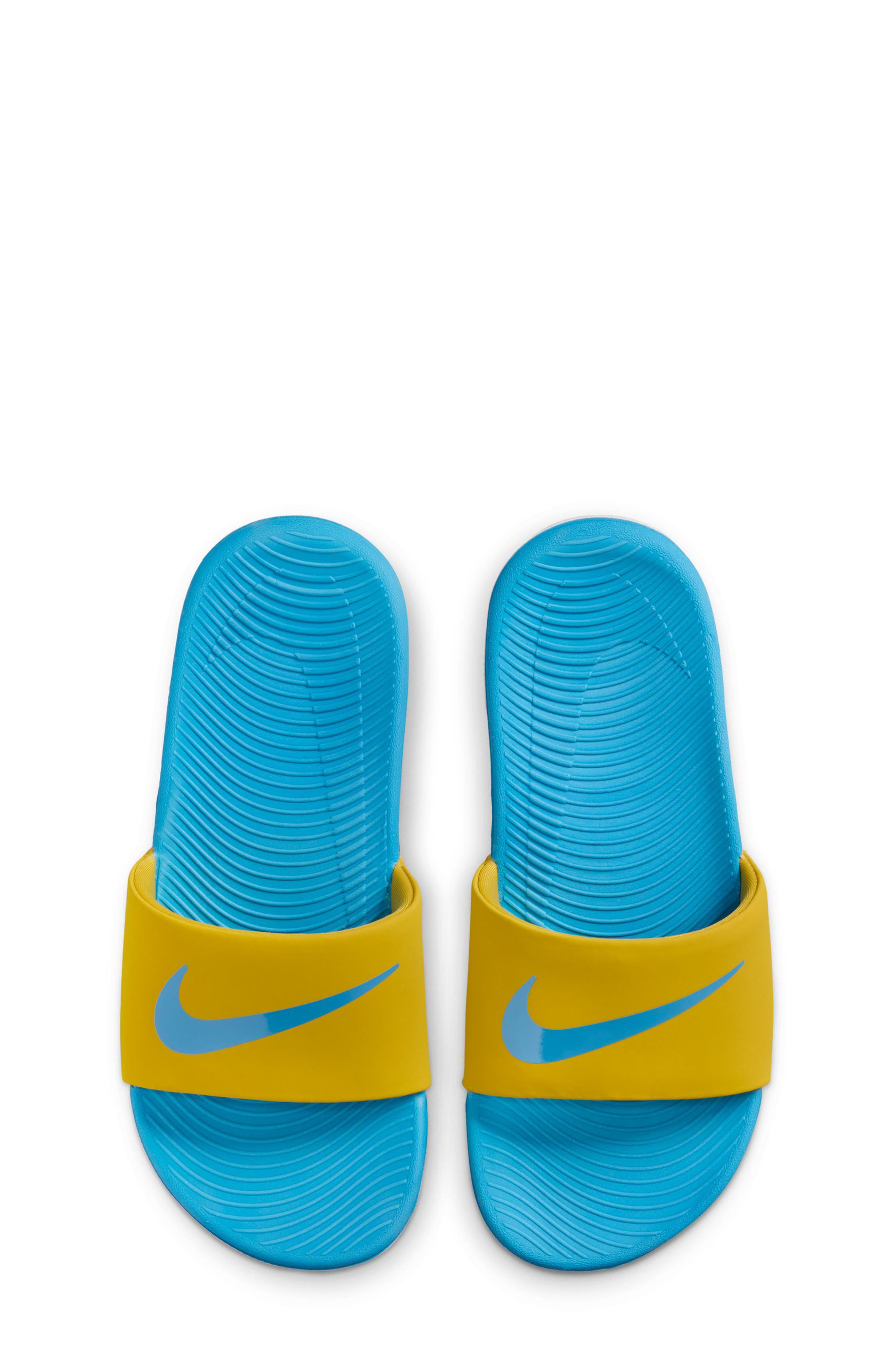 Kids' Kawa Slide Sandal, Alternate, color, SAFFRON QUARTZ/ BLUE/ SAIL