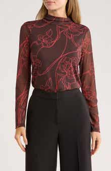 Sanctuary Mesh Mock Neck Top