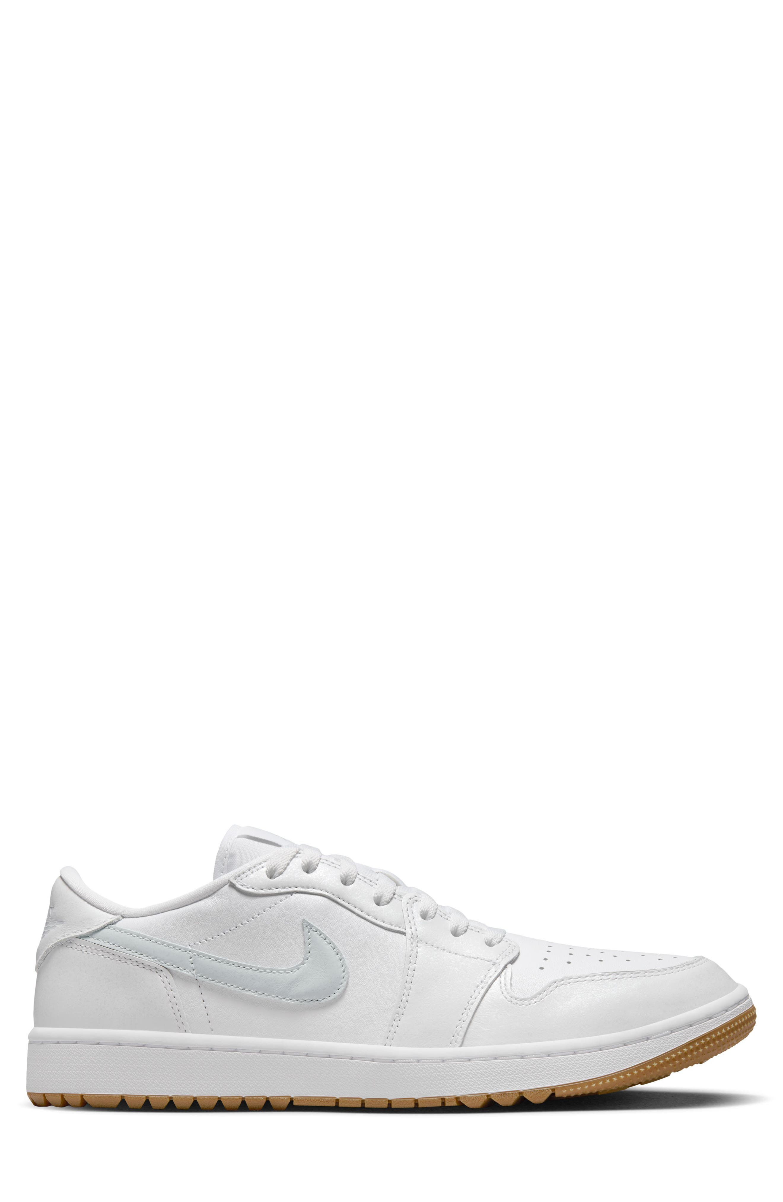 Air Jordan 1 Low Waterproof Golf Shoe, Alternate, color, WHITE/ PURE PLATINUM/ BROWN