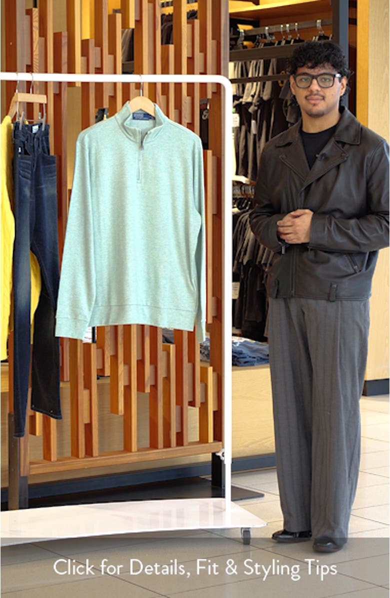 Textured Double Knit Quarter Zip Pullover, sales video thumbnail