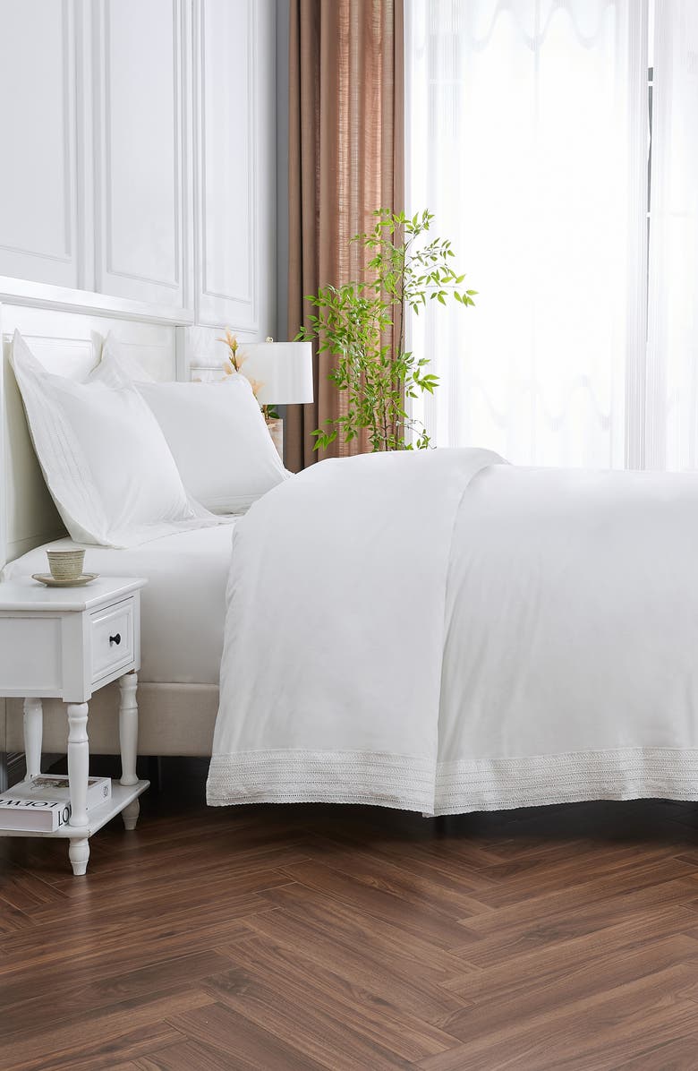 MELANGE HOME Elizabeth Lace Euro Shams, Alternate, color, White