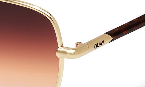 Quay Uptown 58mm Gradient Round Sunglasses In Gold