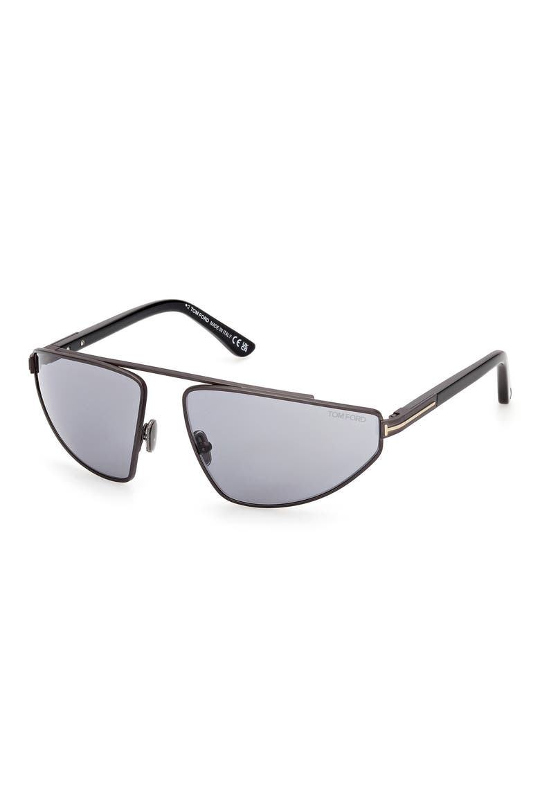 Parker 64mm Oversize Pilot Sunglasses, Alternate, color, DARK RUTHENIUM/ SMOKE LENS