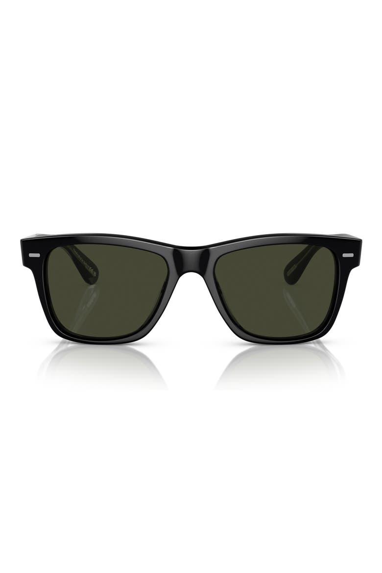 Oliver 51mm Polarized Pillow Sunglasses, Main, color, BLACK / G-15 POLAR