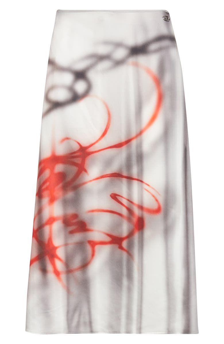 DIESEL<sup>®</sup> O-Rchid-S1 Satin Midi Skirt, Alternate, color, Medium/ White