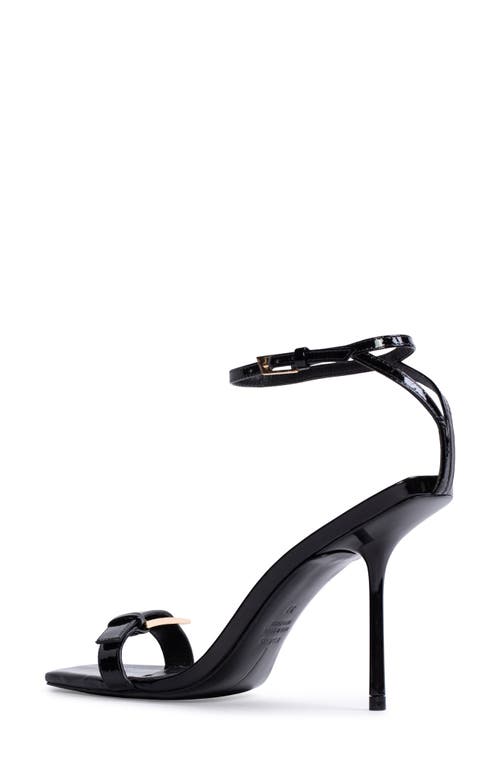 Black Suede Studio Brooks 95 Ankle Strap Sandal In Black Patent