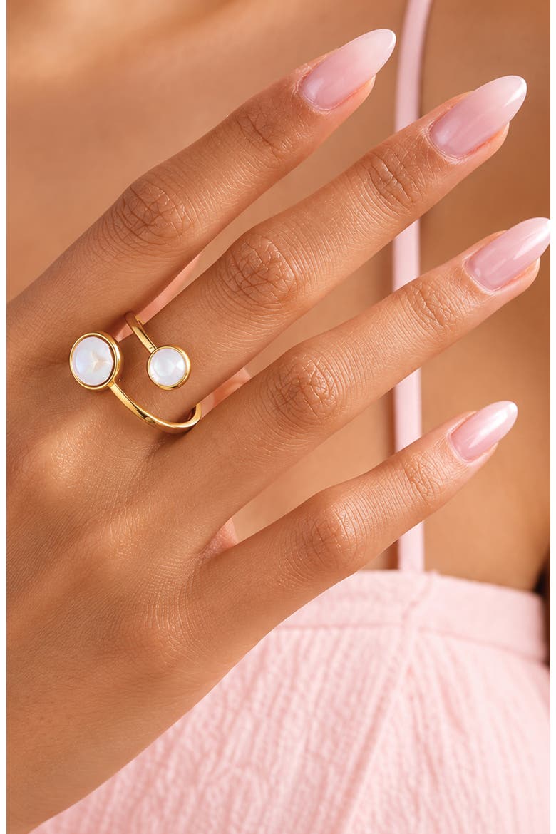 Duo Gem Bypass Ring, Main, color, GOLD