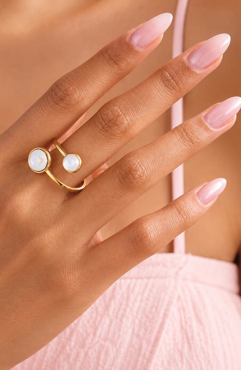 Duo Gem Bypass Ring