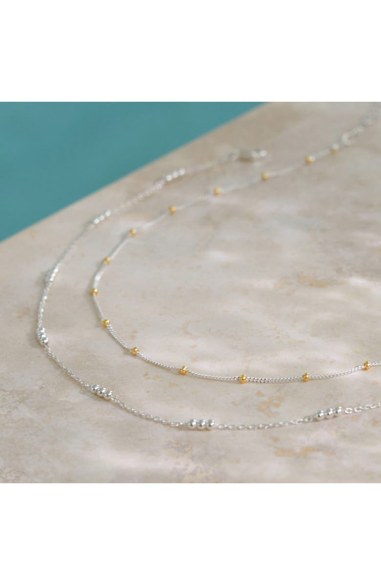 Monica Vinader Triple Beaded Chain Necklace, Alternate, color, Silver