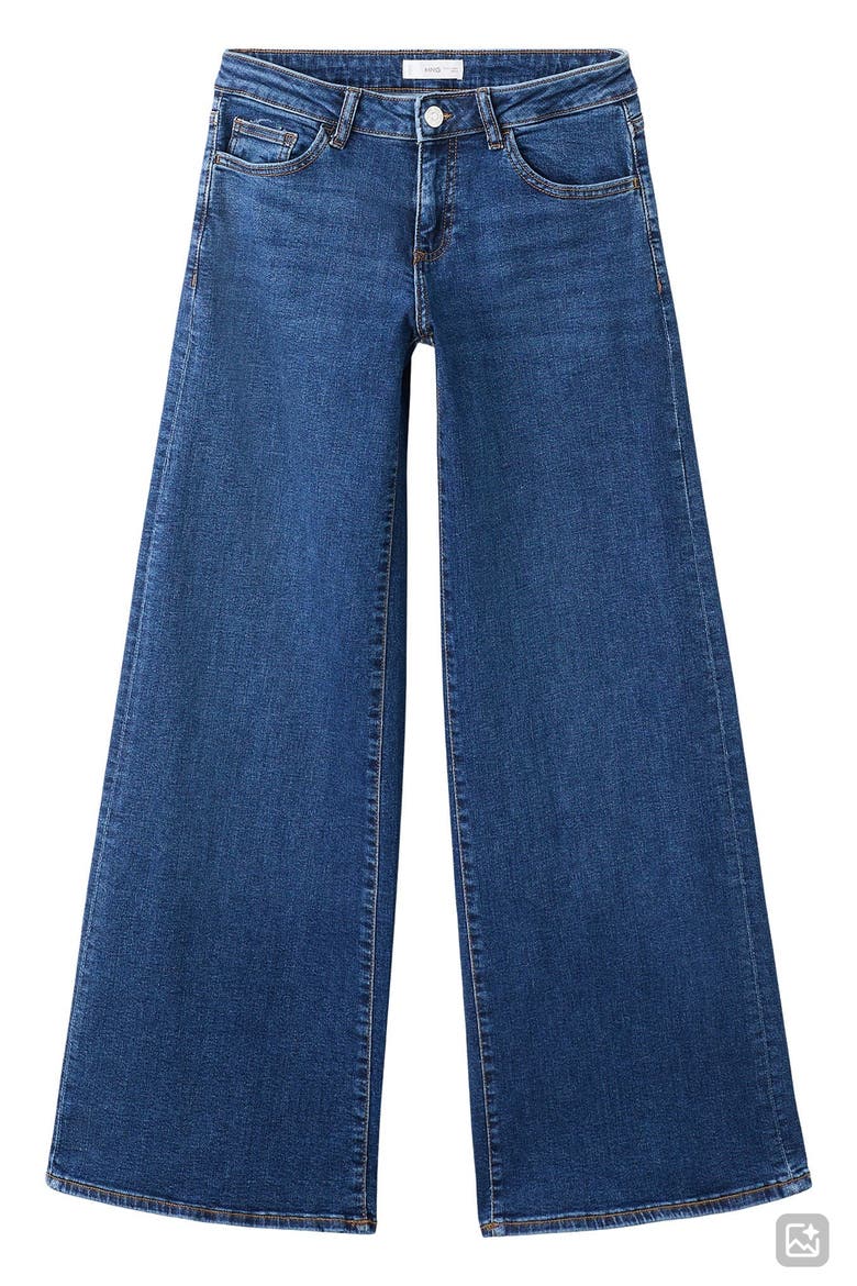 Low Rise Wide Leg Jeans, Alternate, color, DARK BLUE