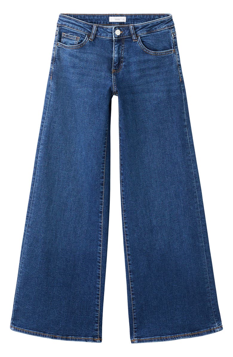 MANGO TEEN Low Rise Wide Leg Jeans, Alternate, color, Dark Blue