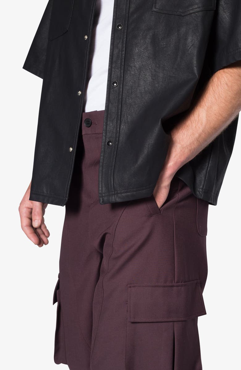 mnml Baggy Cargo Pants, Alternate, color, Burgundy