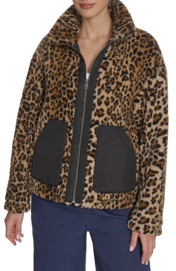 Levi's Faux Shearling Full Zip Jacket In Black