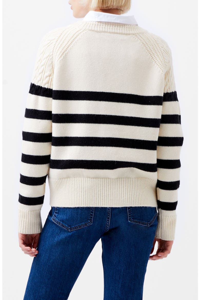 Quinley Stripe Crewneck Sweater, Alternate, color, CLASSIC CREAM BLACK