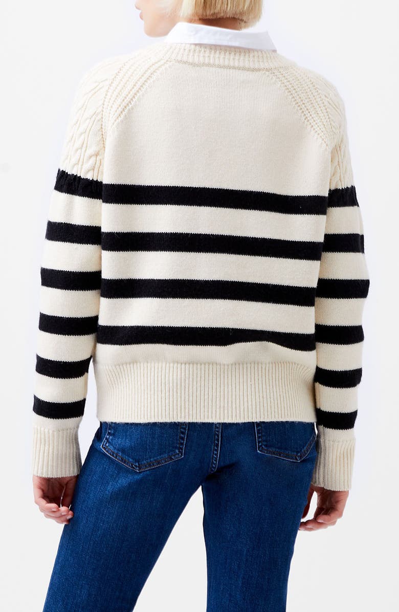 French Connection Quinley Stripe Crewneck Sweater, Alternate, color,